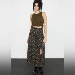 DISTURBIA Gardenia Button Down Midaxi Skirt Size US 4/ UK 8 Like New Condition